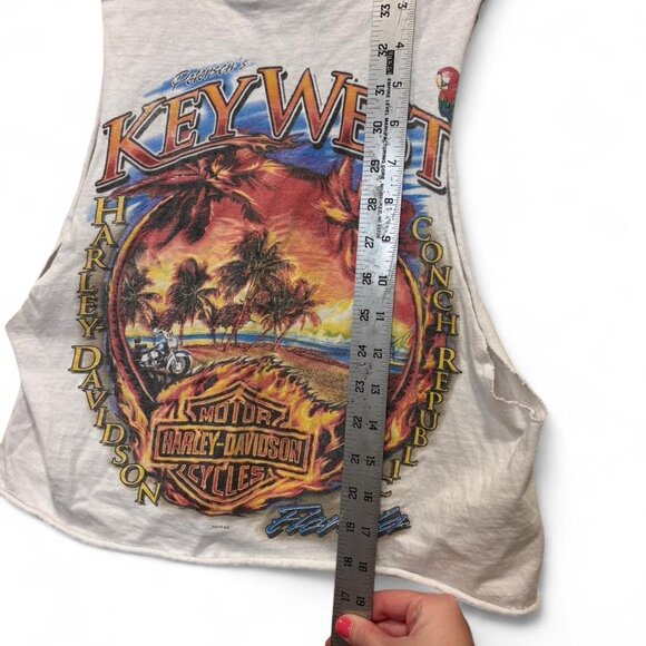 Vintage Harley-Davidson Key West Cropped Sleeveless Tee Size Small - Picture 4 of 5